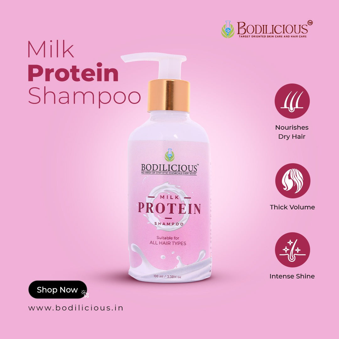 Bodilicious Hair Strengthening Milk Protein Shampoo | Nourishes and Protects Hair Against Damage.